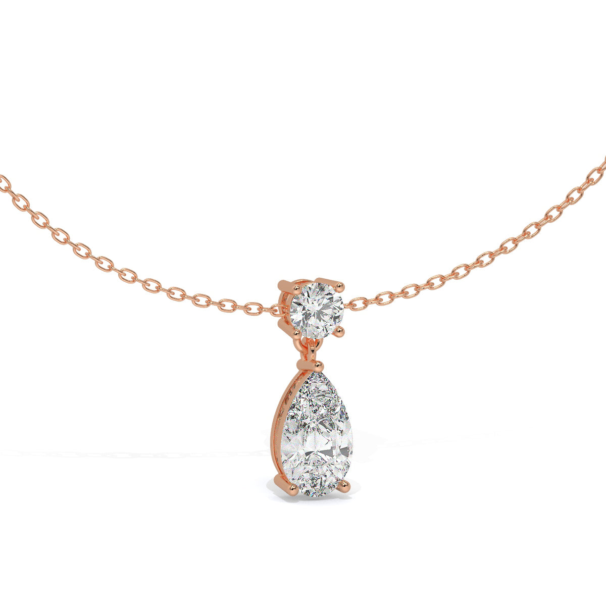 Pear-Cut Diamond Drop Pendant
