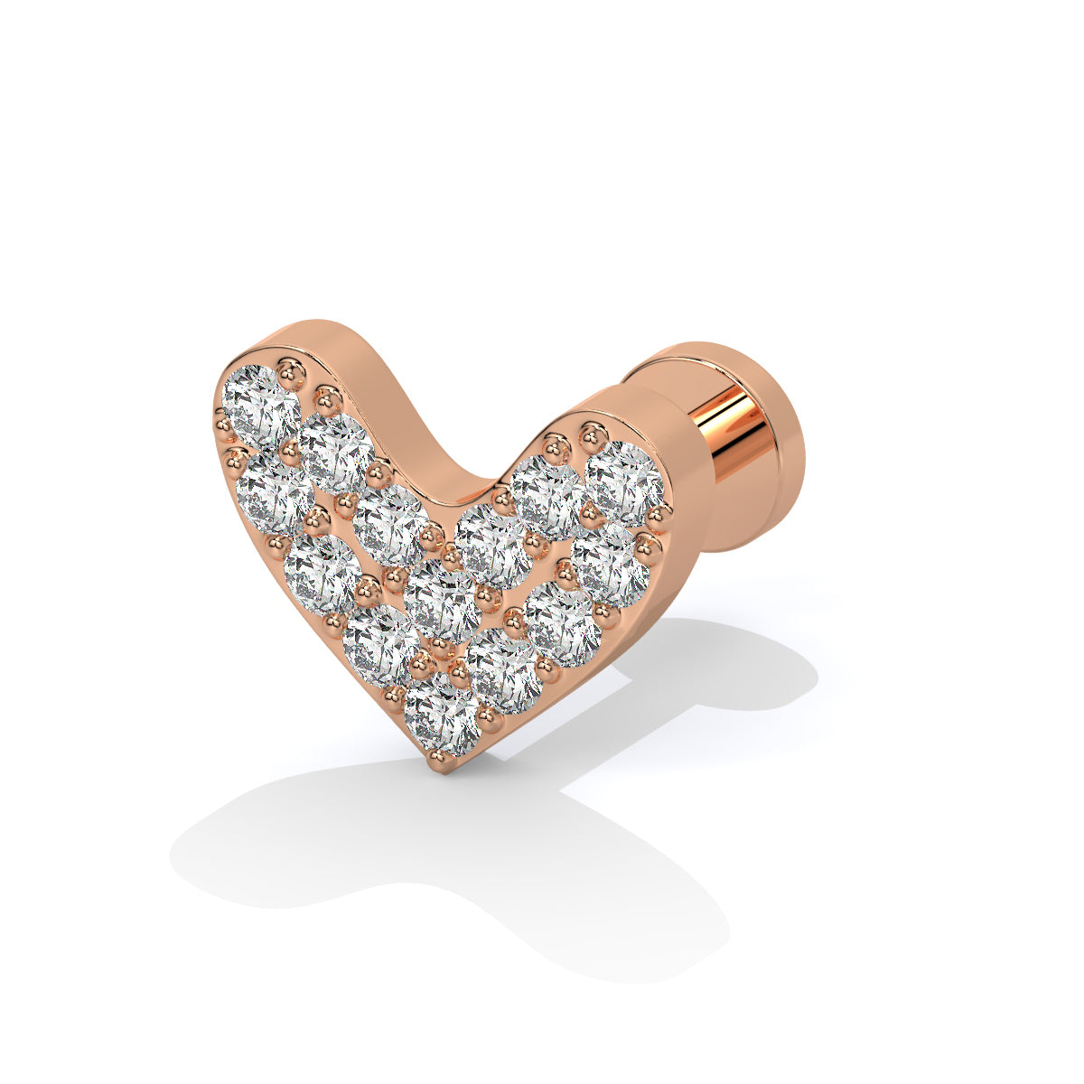 HeartGlow Diamond Nose Pin