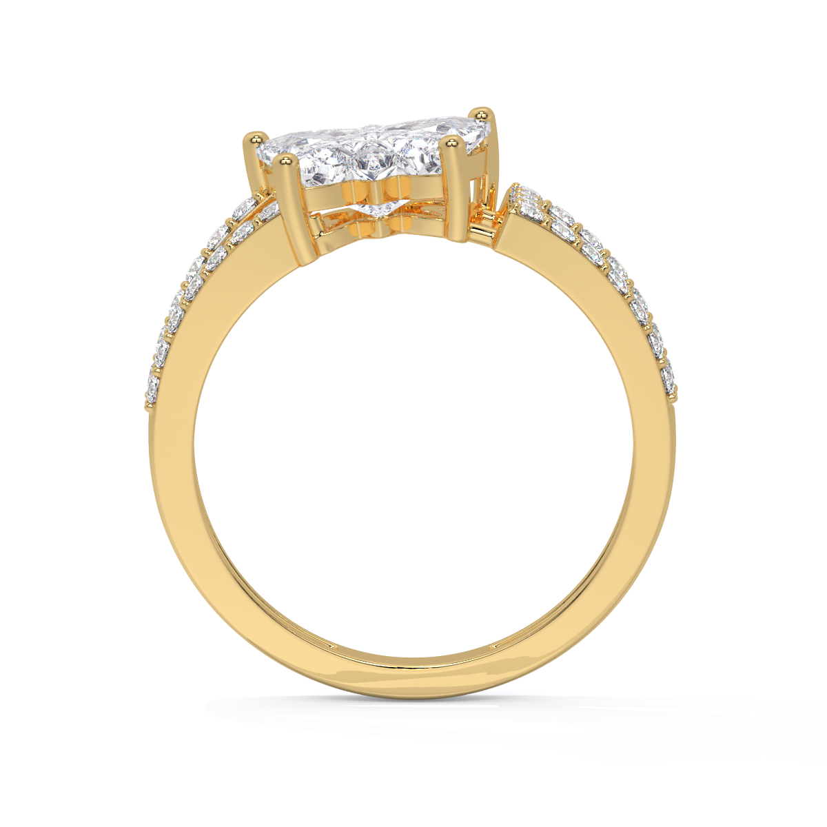 The Flutter Diamond Split-Shank Ring