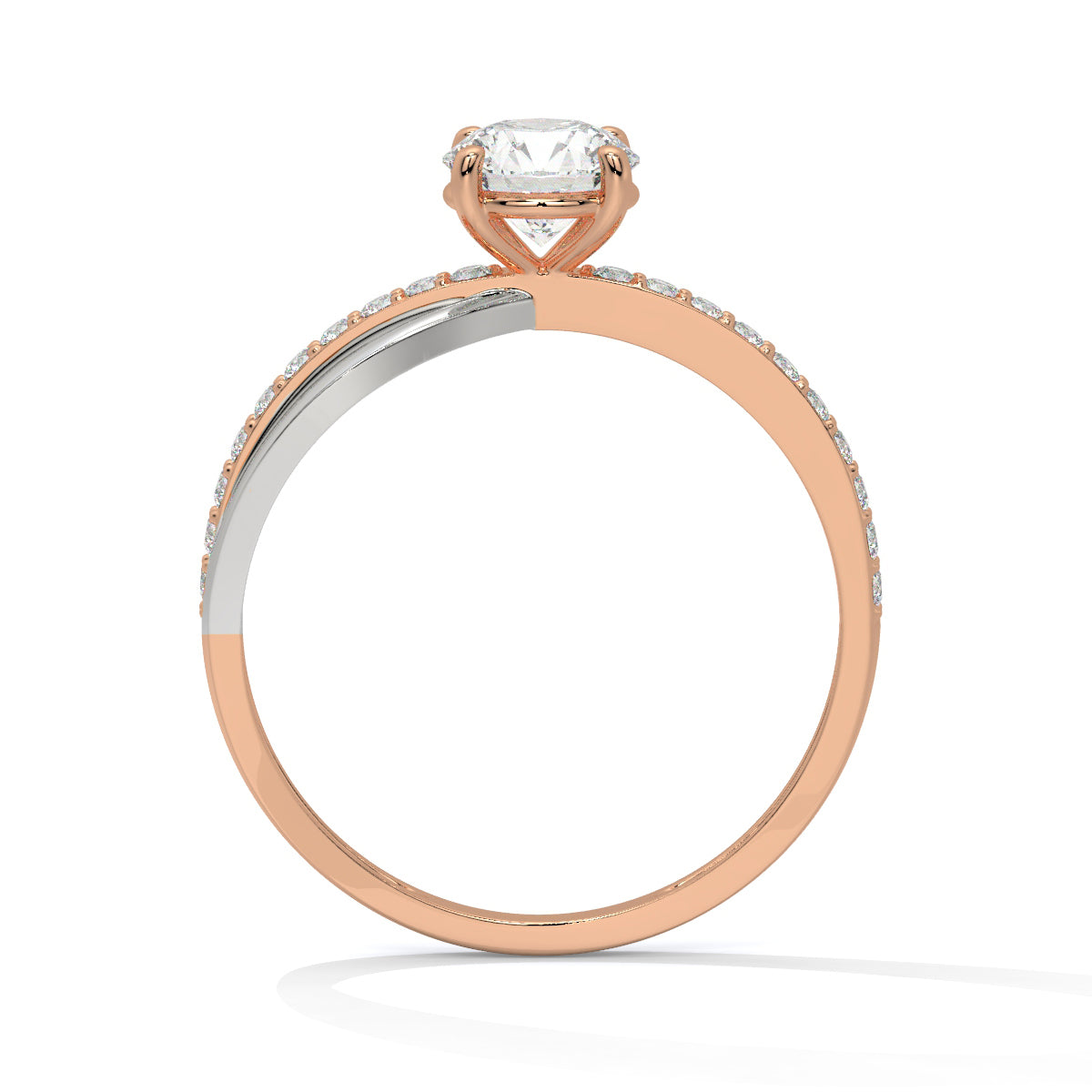 Graceful Harmony Dual-Tone Diamond Ring