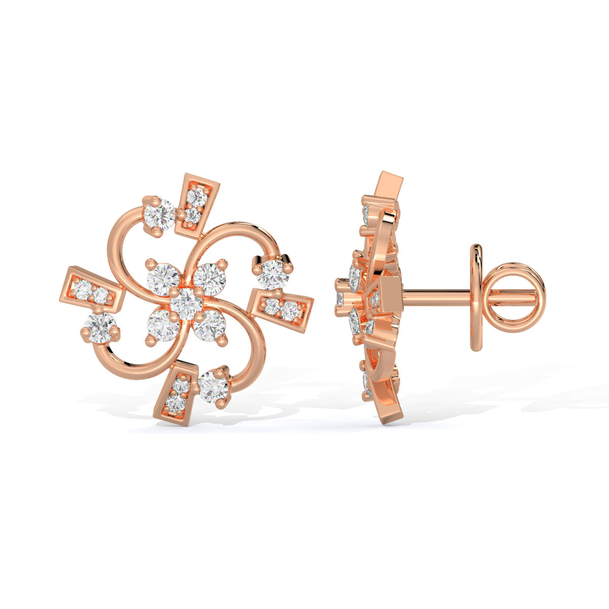 Twirl Bloom Diamond Studs