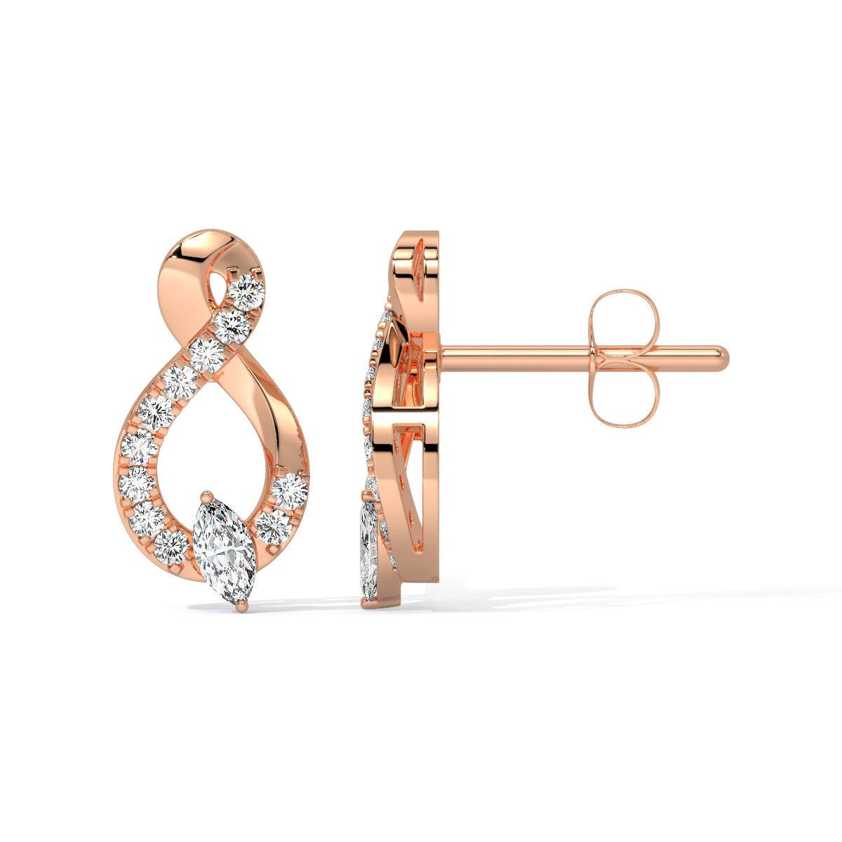 Florencia Curve Sparkling Diamond Drops