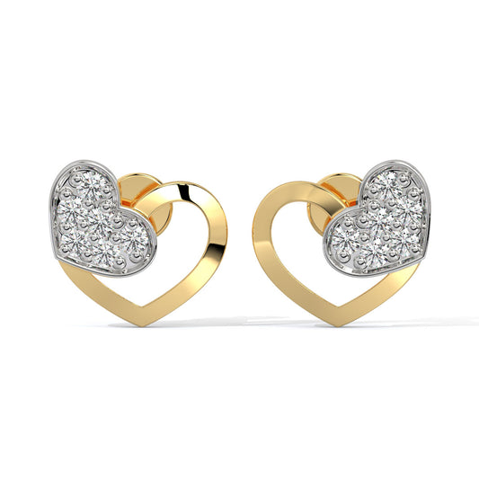 Heartbeat Dual-Tone Diamond Studs