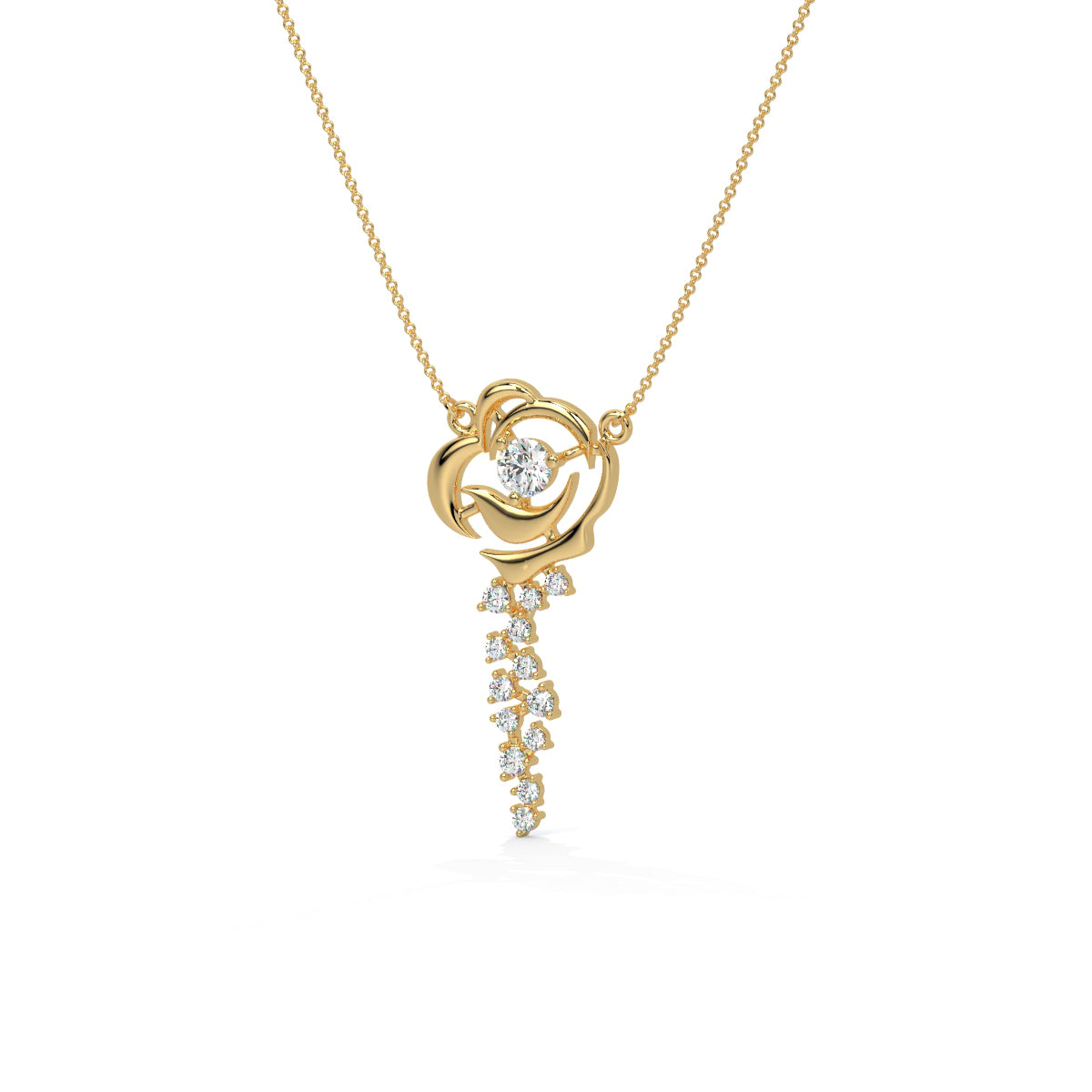 Rose Blossom Diamond Pendant