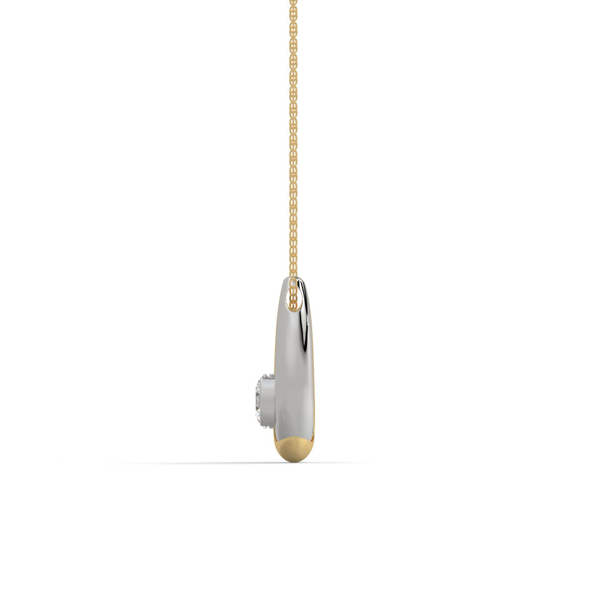 Two-Tone Teardrop Diamond Pendant
