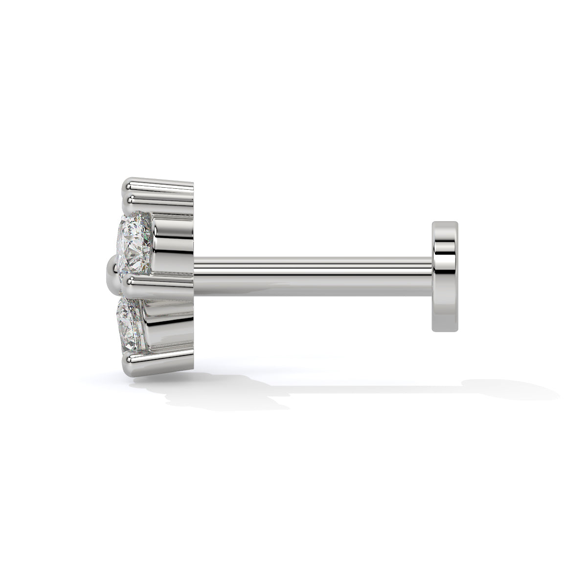 Lustrous Quad Diamond Nose Pin