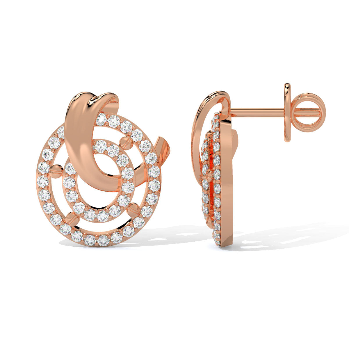 Whirling Grace Diamond Studs