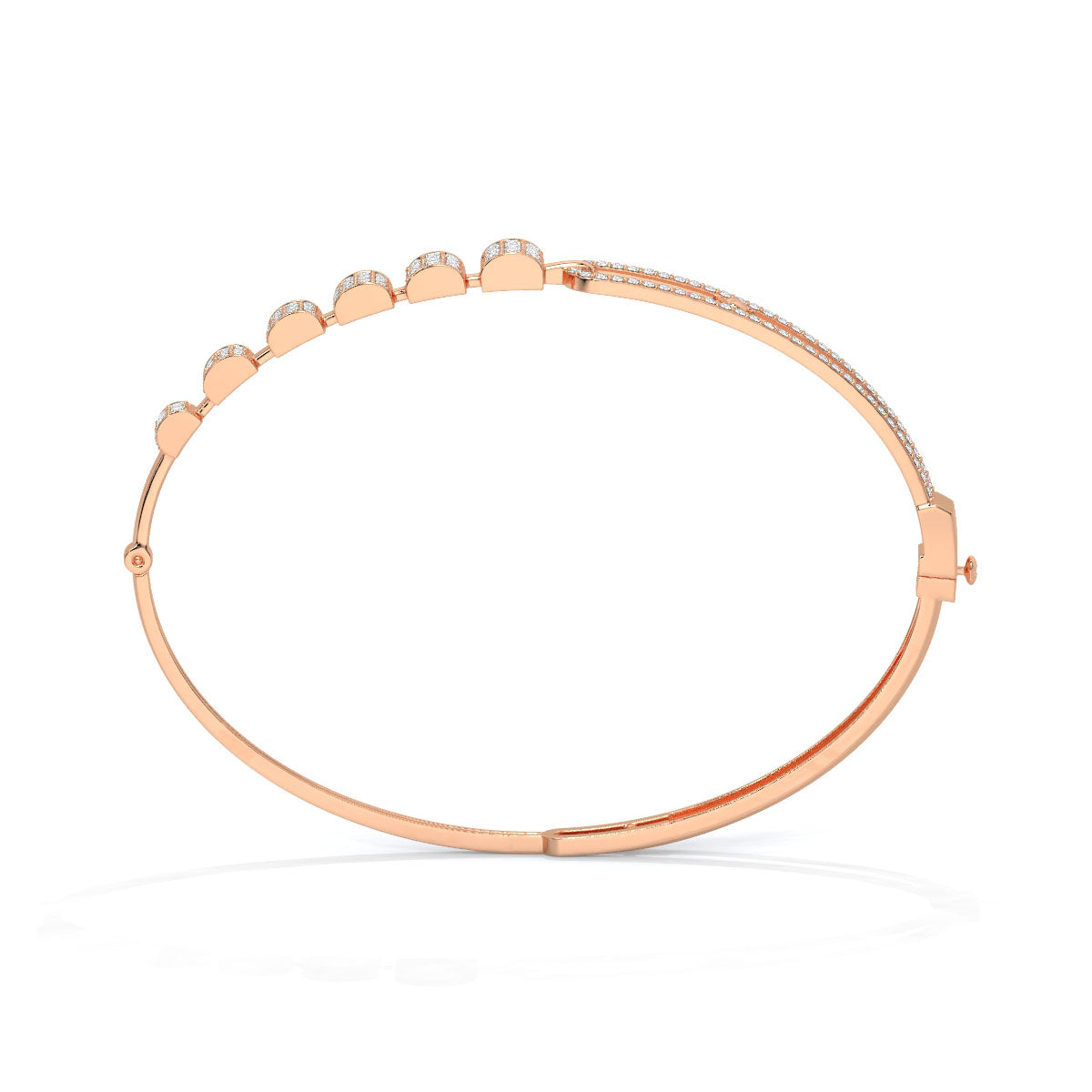 Gleam Line Diamond Connector Bangle