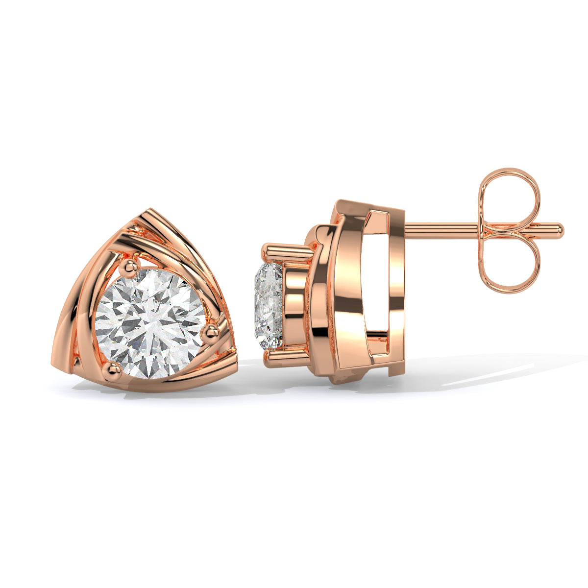 Triangle-Cut Diamond Studs