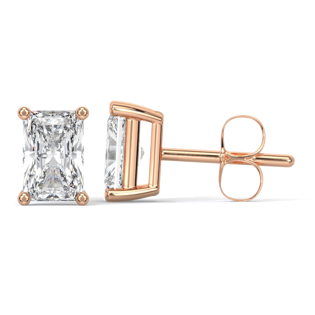 Radiant-Cut Diamond Studs
