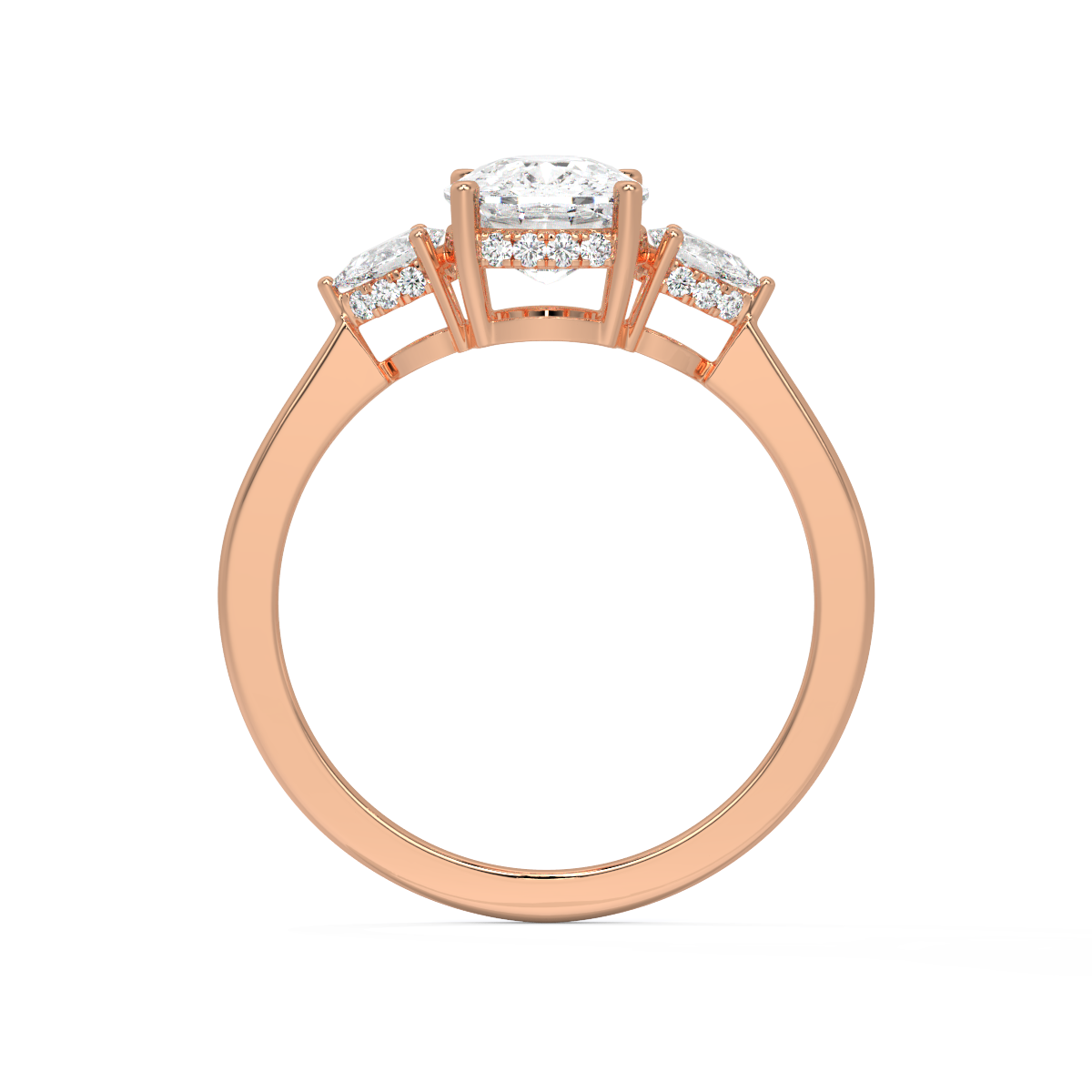 Cushion-Cut Three-Stone Ring