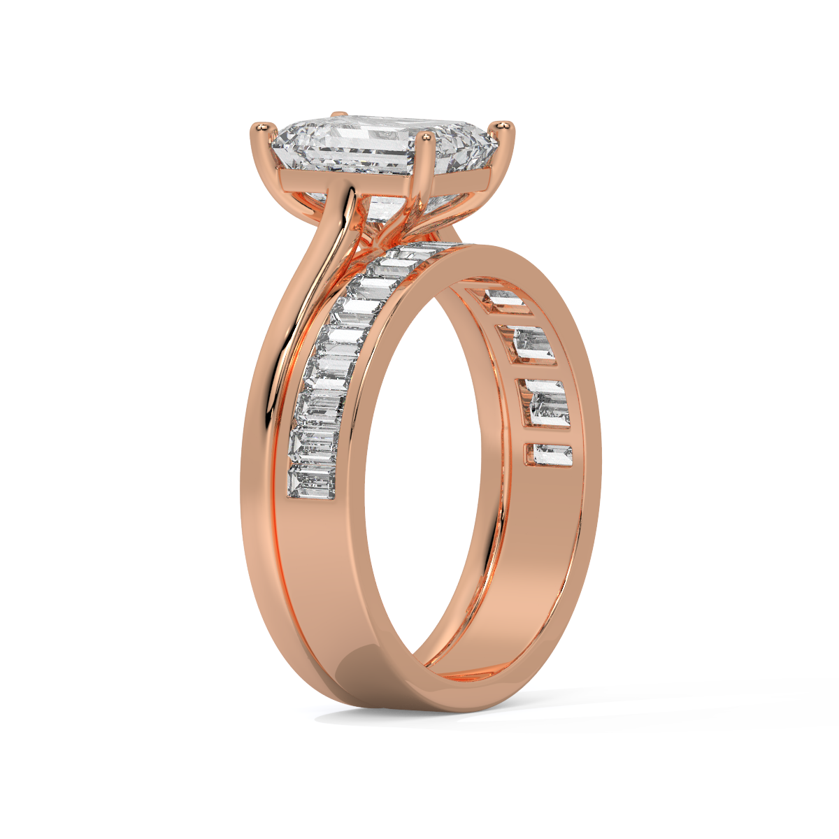 Royale Pathway Emerald-Cut Bypass Ring