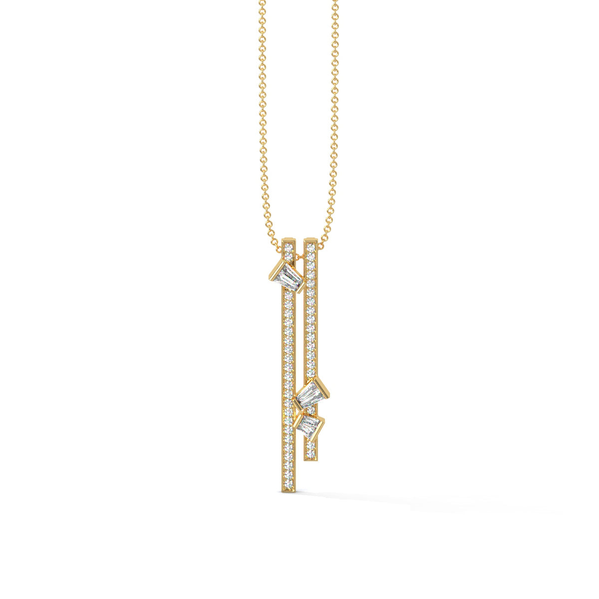 Modern Geometric Diamond Pendant