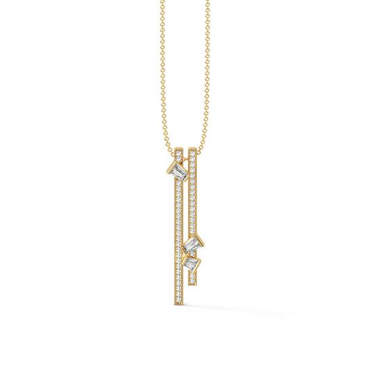 Modern Geometric Diamond Pendant