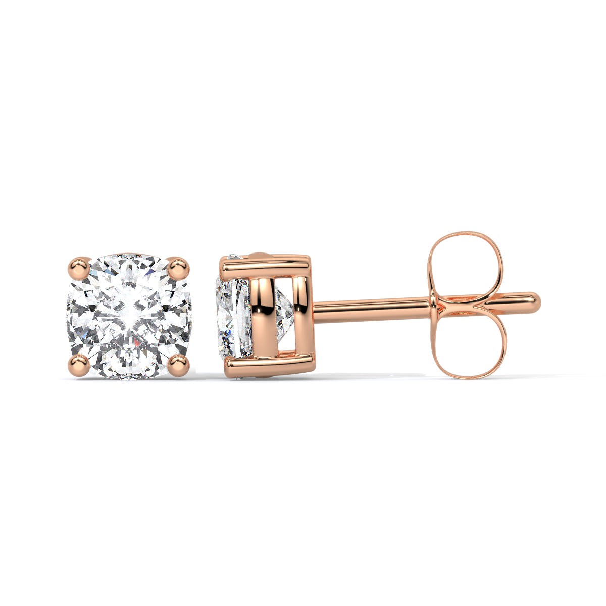 Cushion-Cut Diamond Studs
