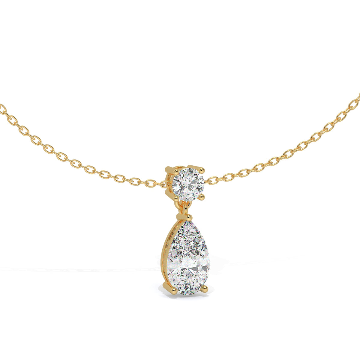 Pear-Cut Diamond Drop Pendant