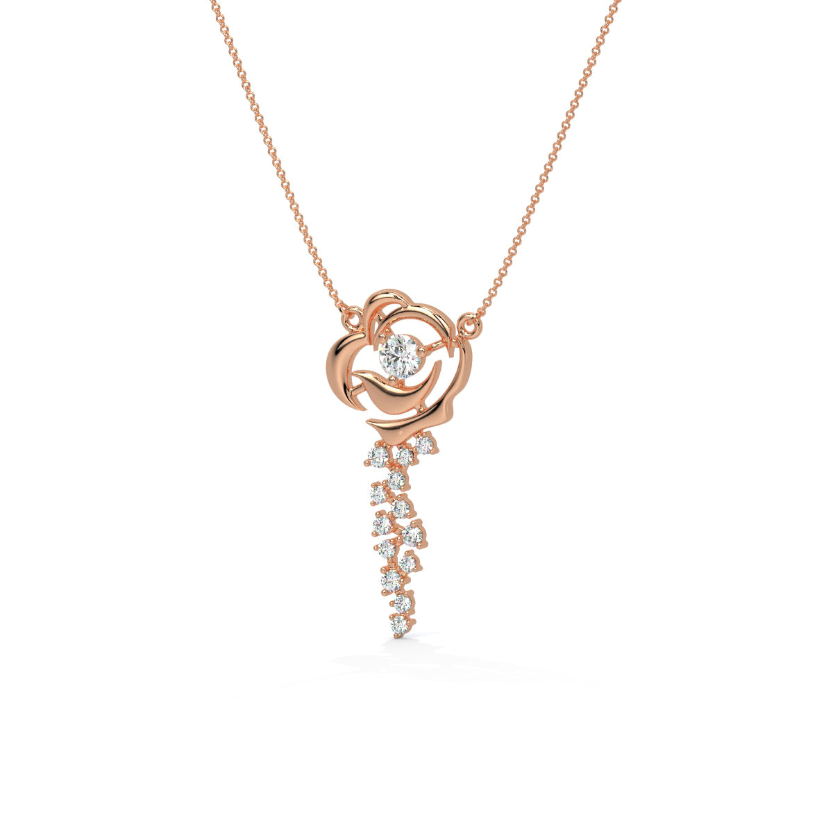 Rose Blossom Diamond Pendant