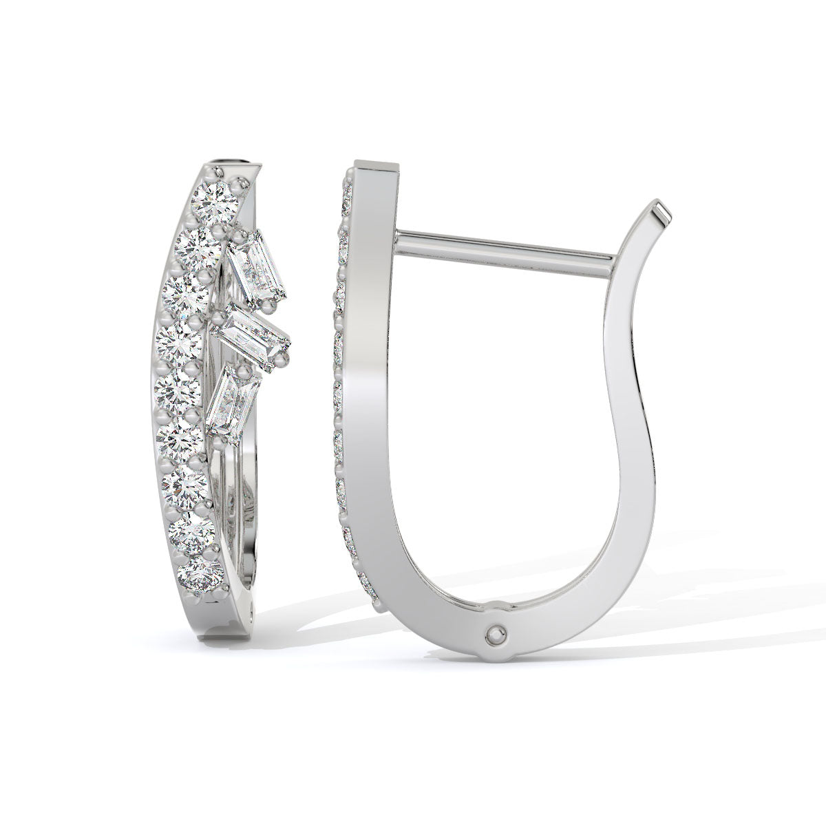 Elegant Curve Diamond Hoops