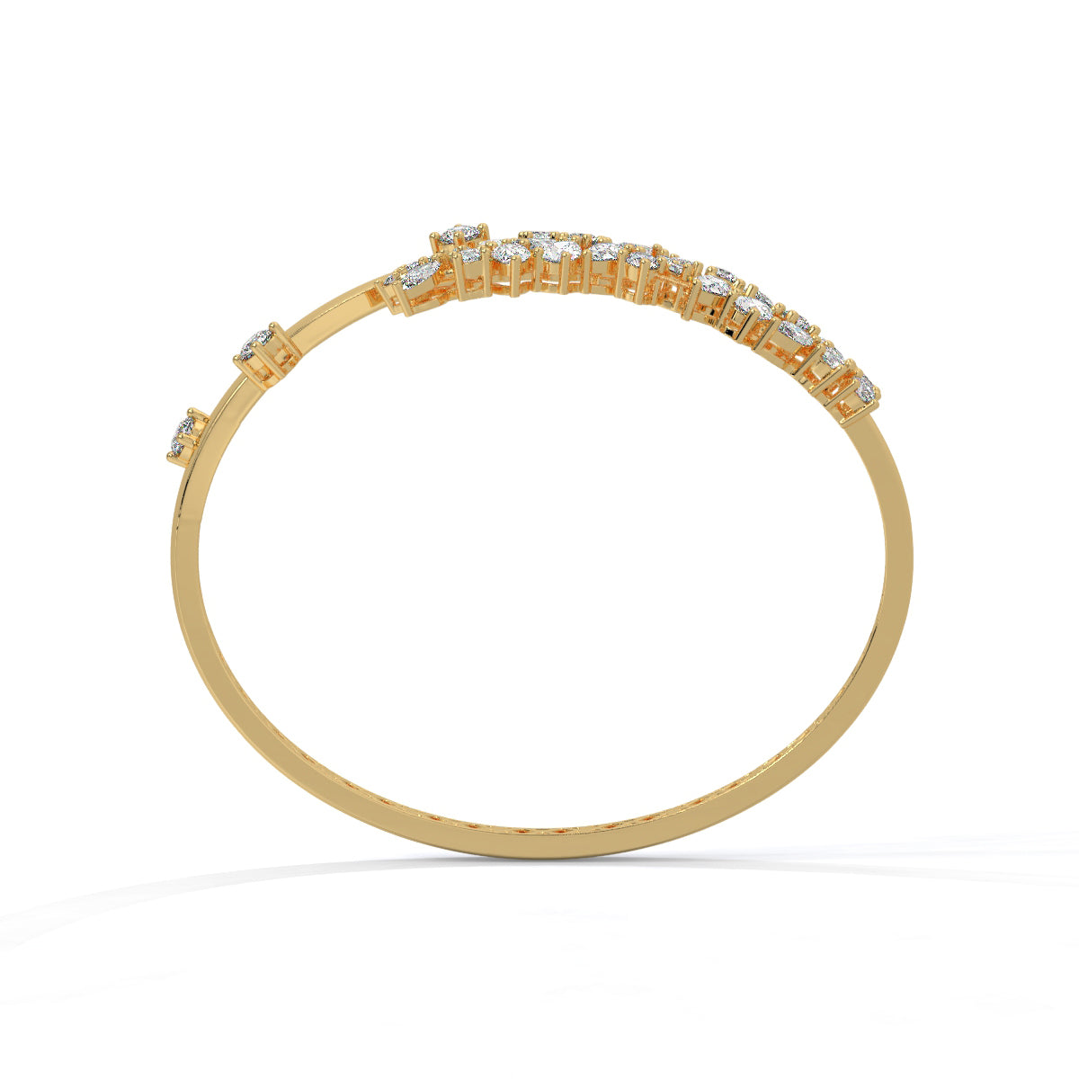 Gilded Blossom Diamond Vine Bangle