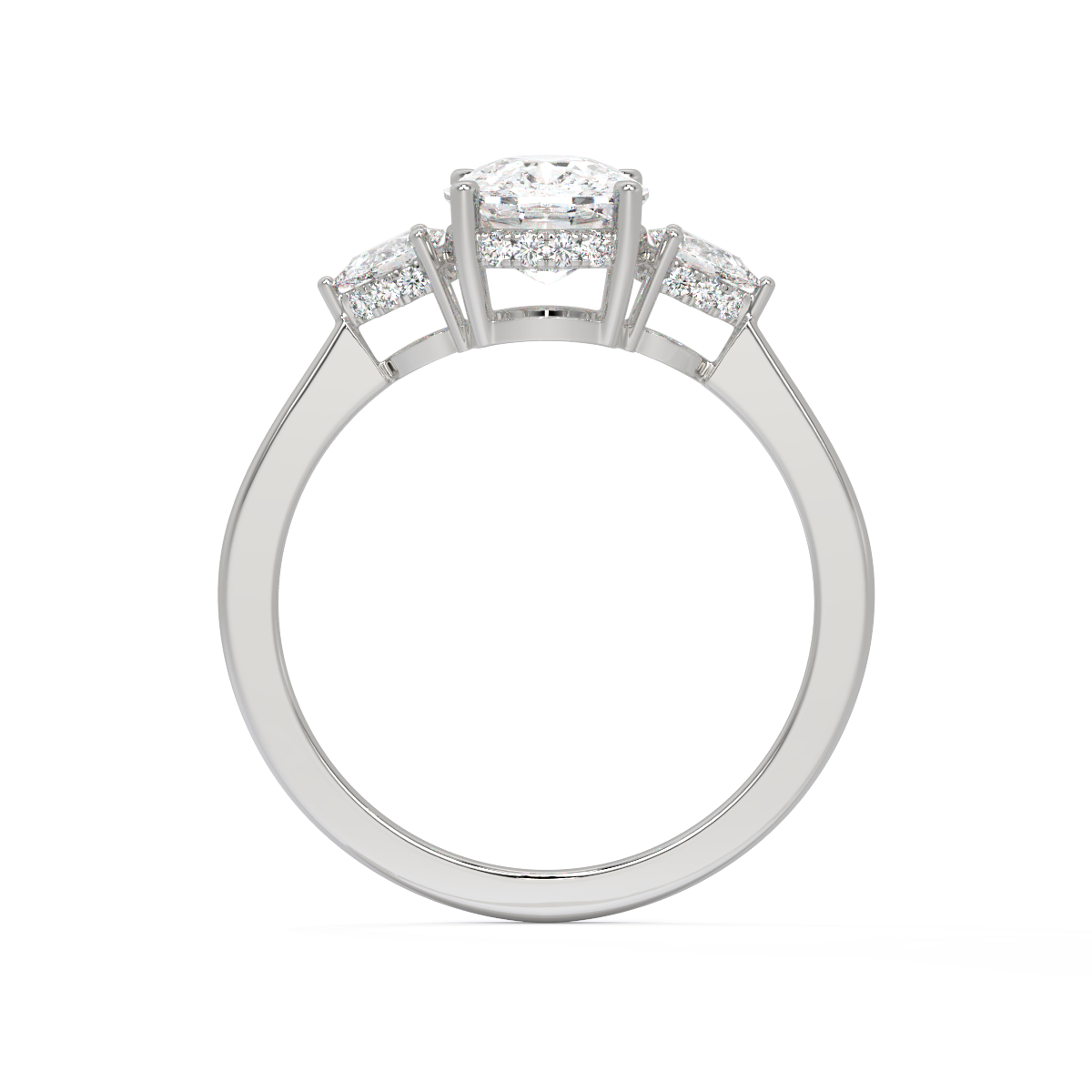 Cushion-Cut Three-Stone Ring
