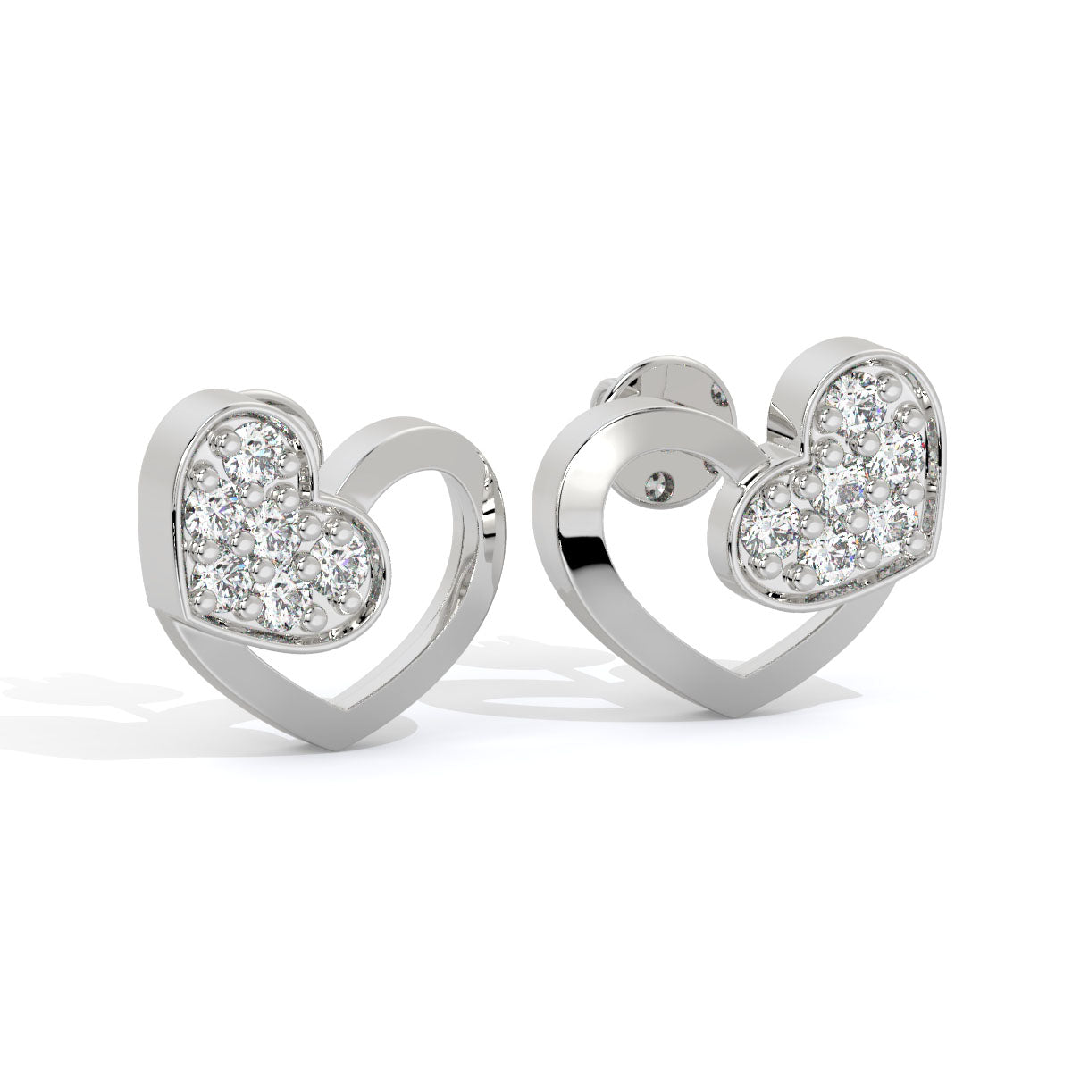 Sparkling Heartbeat Diamond Studs