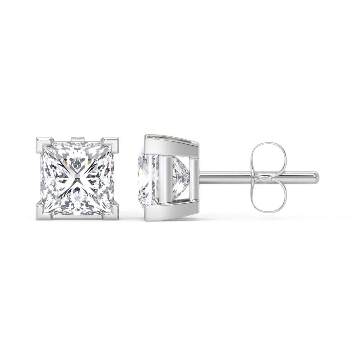 Princess-Cut Diamond Studs