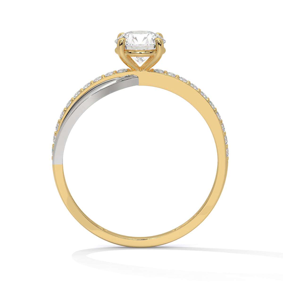 Graceful Harmony Dual-Tone Diamond Ring