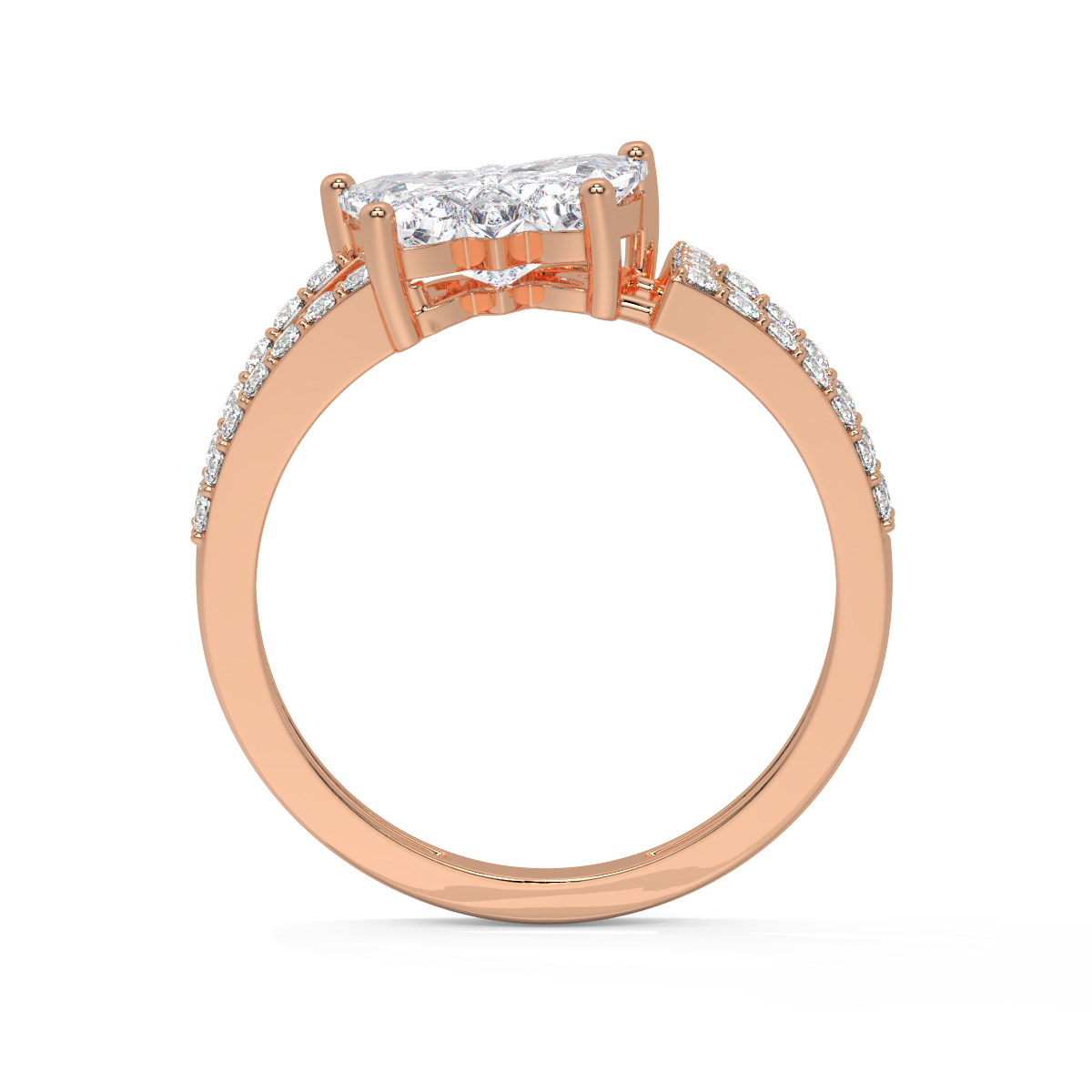 The Flutter Diamond Split-Shank Ring