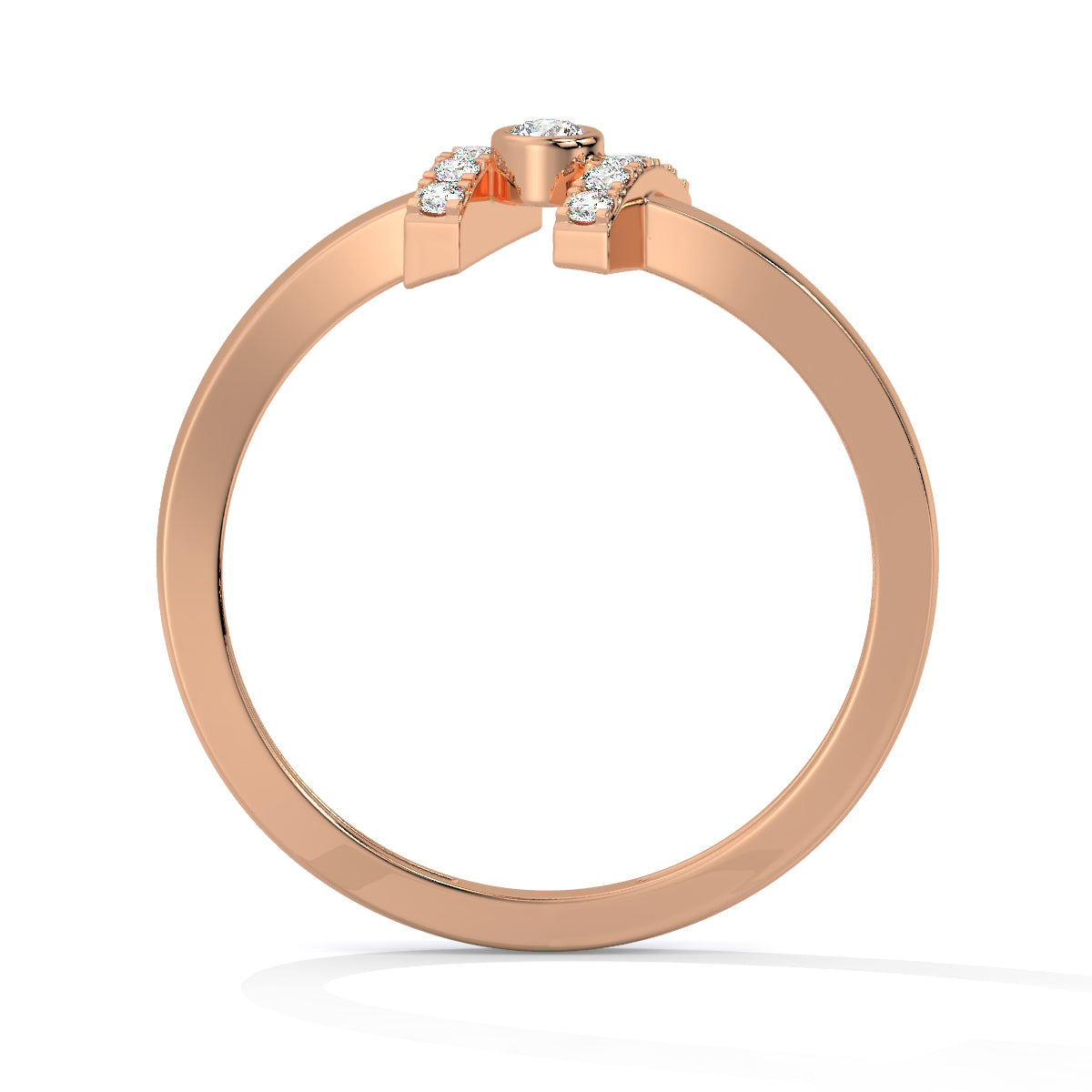 Gleam Hinge Modern Art Diamond Ring