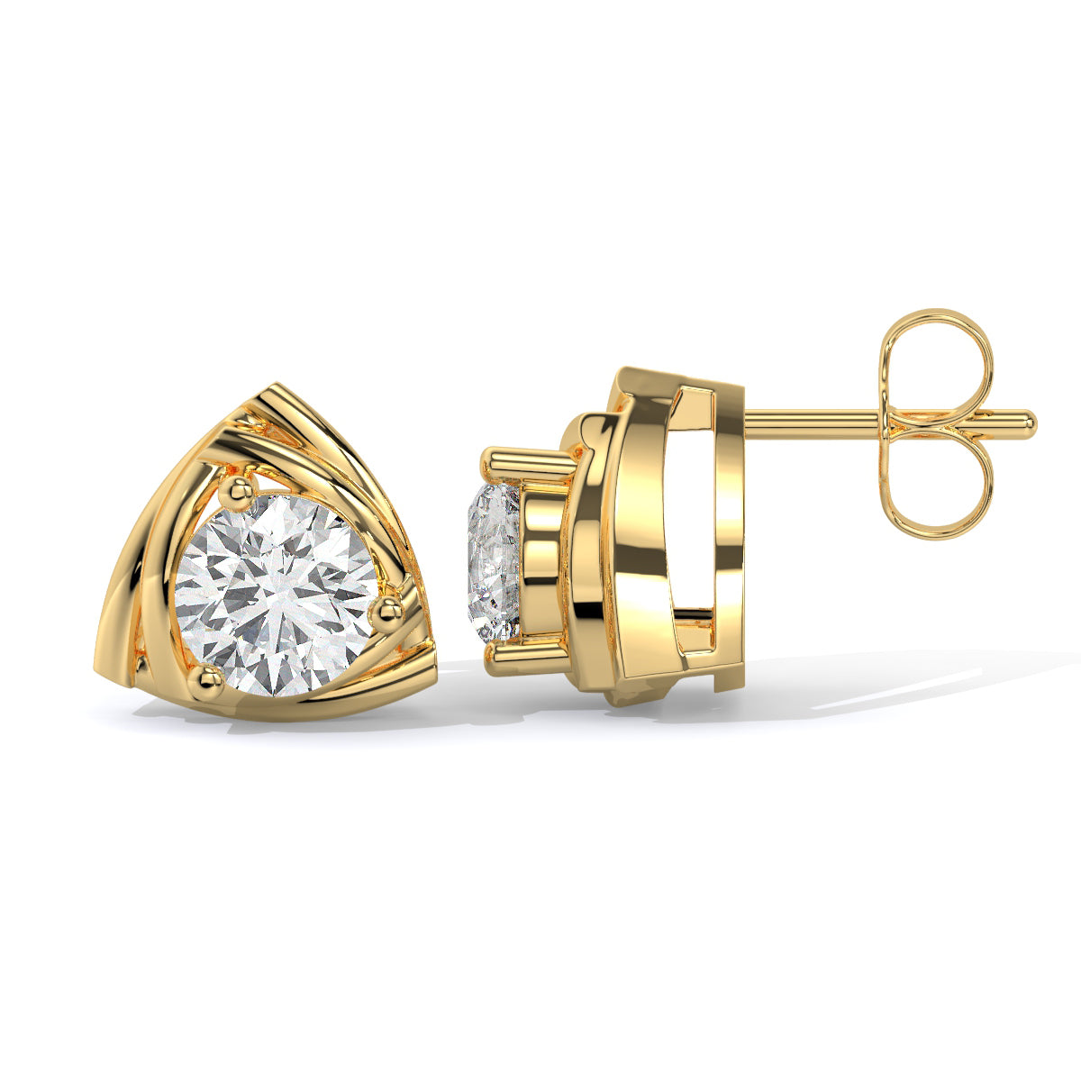 Triangle-Cut Diamond Studs