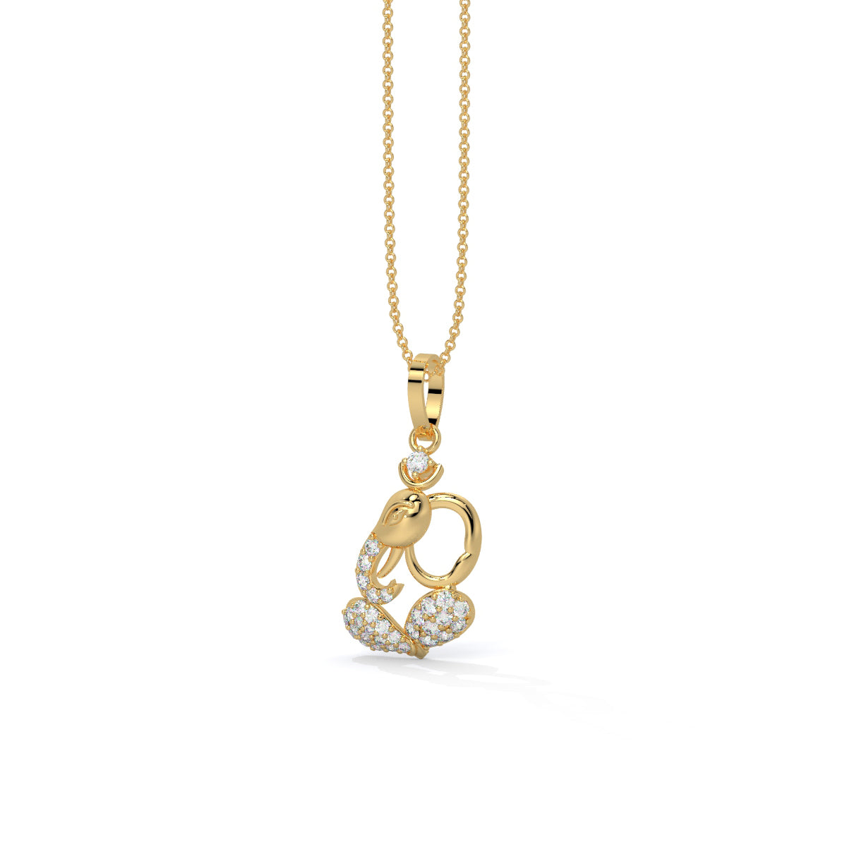 Divine Lord Ganesha Diamond Pendant