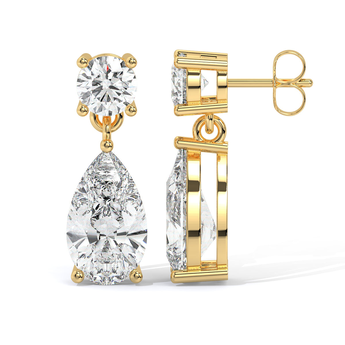 Elegant Pear-Cut Diamond Drops