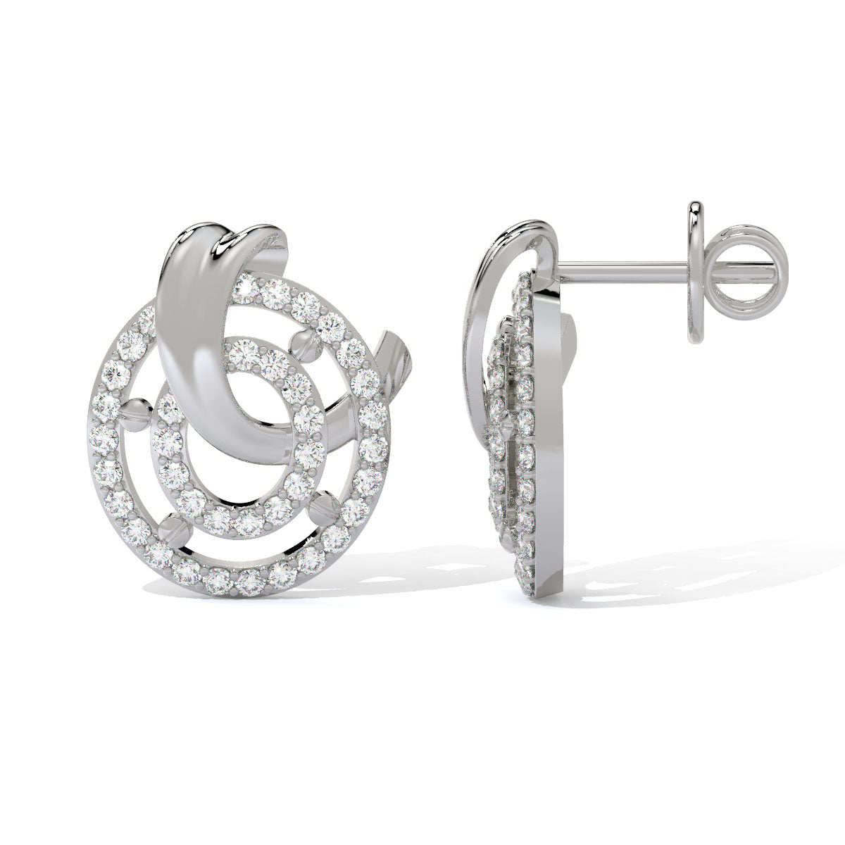 Whirling Grace Diamond Studs