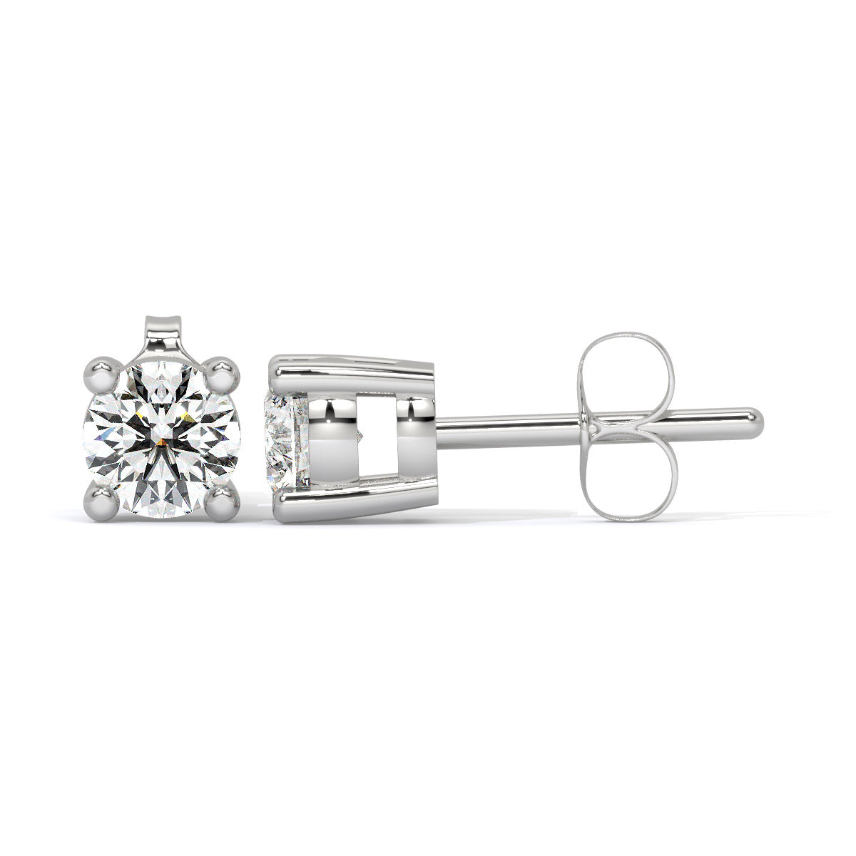Shining Solitaire Diamond Studs