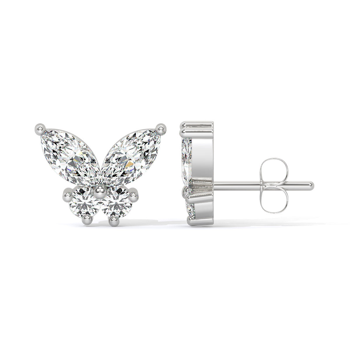 Fluttera Diamond Butterfly Studs