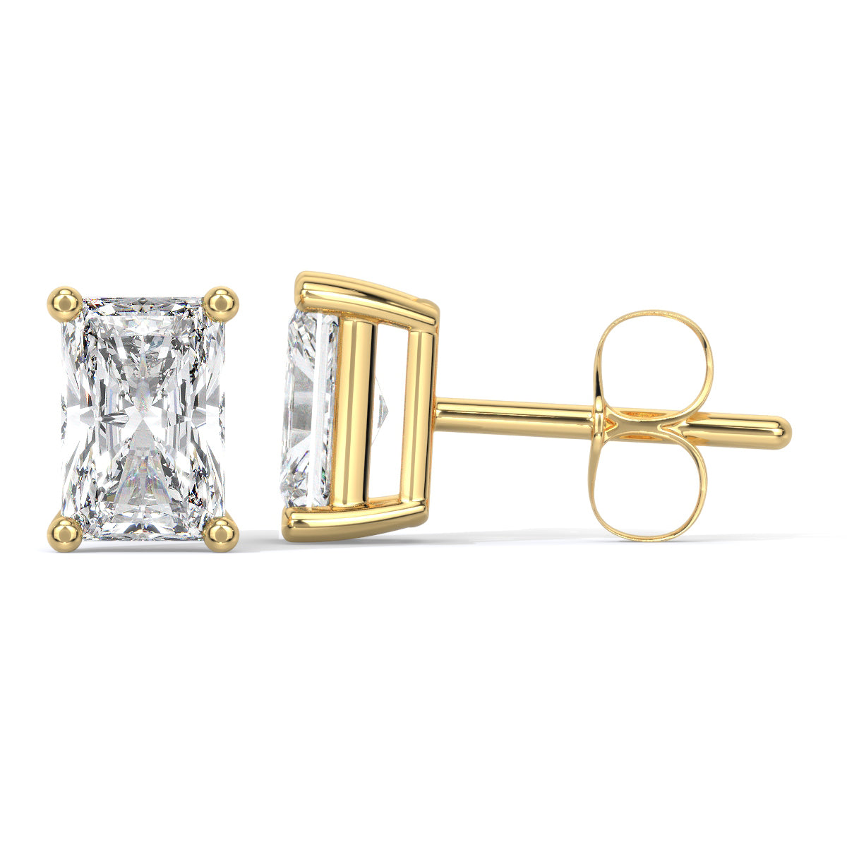 Radiant-Cut Diamond Studs