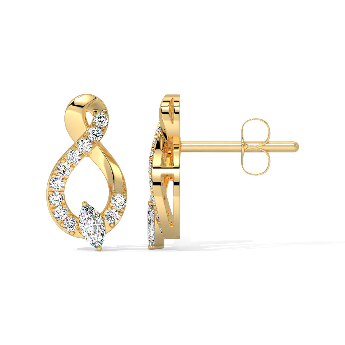 Florencia Curve Sparkling Diamond Drops