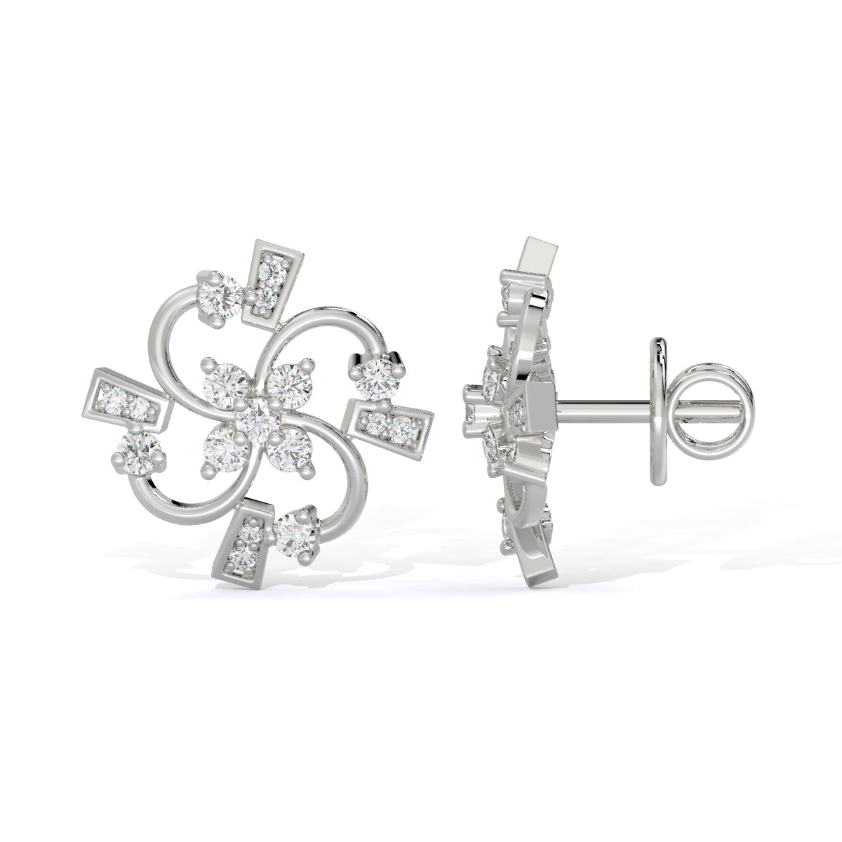 Twirl Bloom Diamond Studs