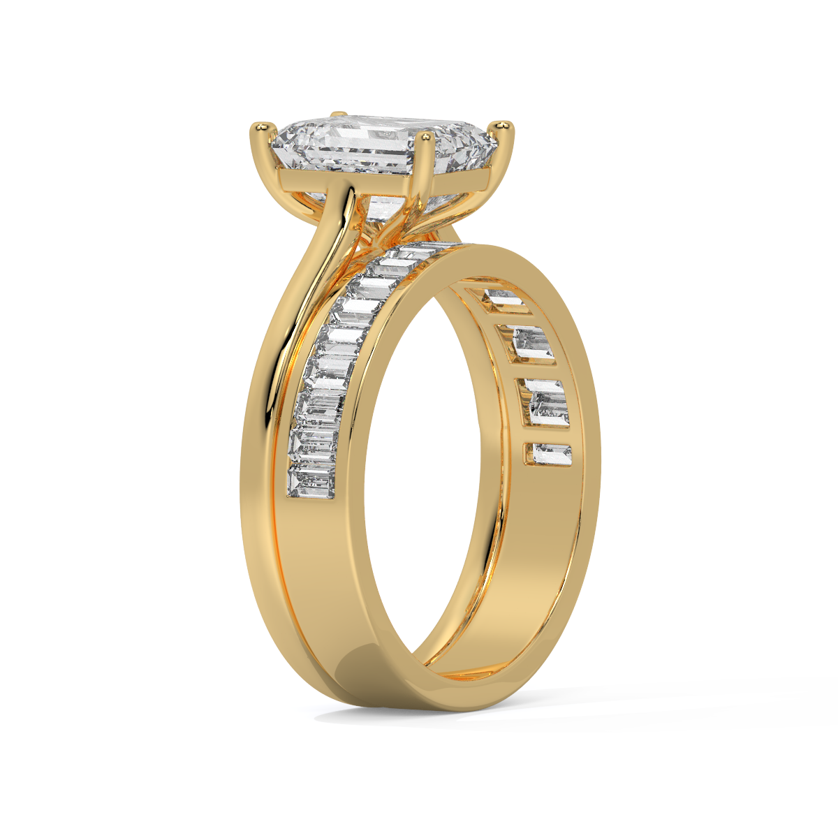 Royale Pathway Emerald-Cut Bypass Ring