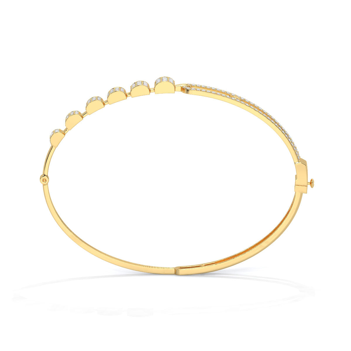 Gleam Line Diamond Connector Bangle