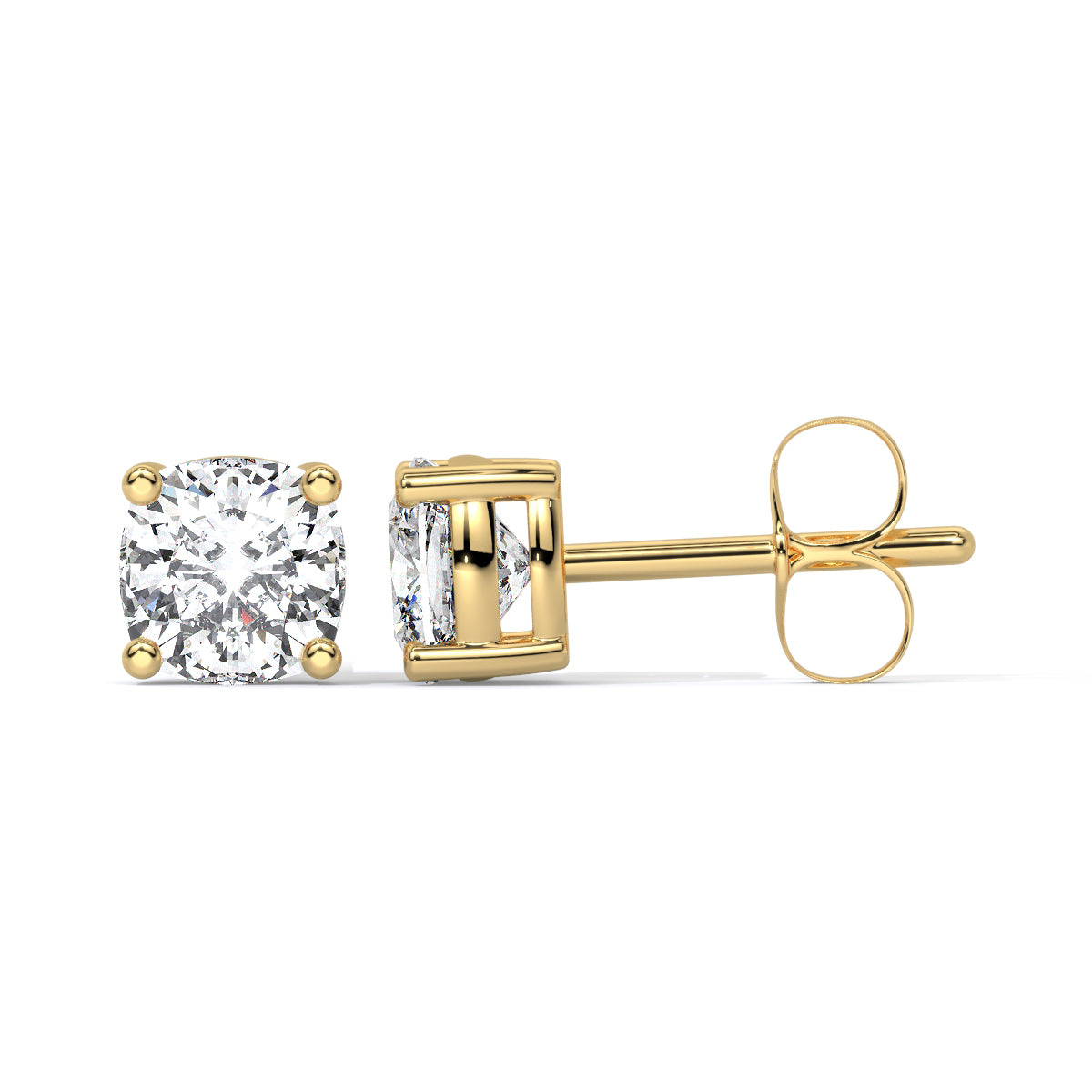 Cushion-Cut Diamond Studs