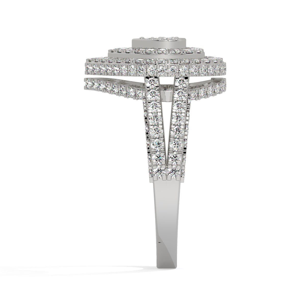 Triple Heart Diamond Ring