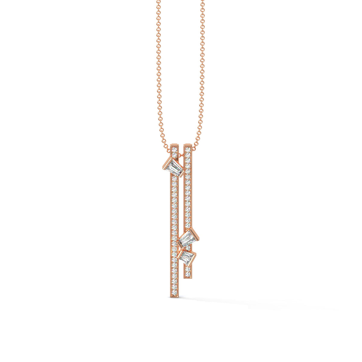 Modern Geometric Diamond Pendant