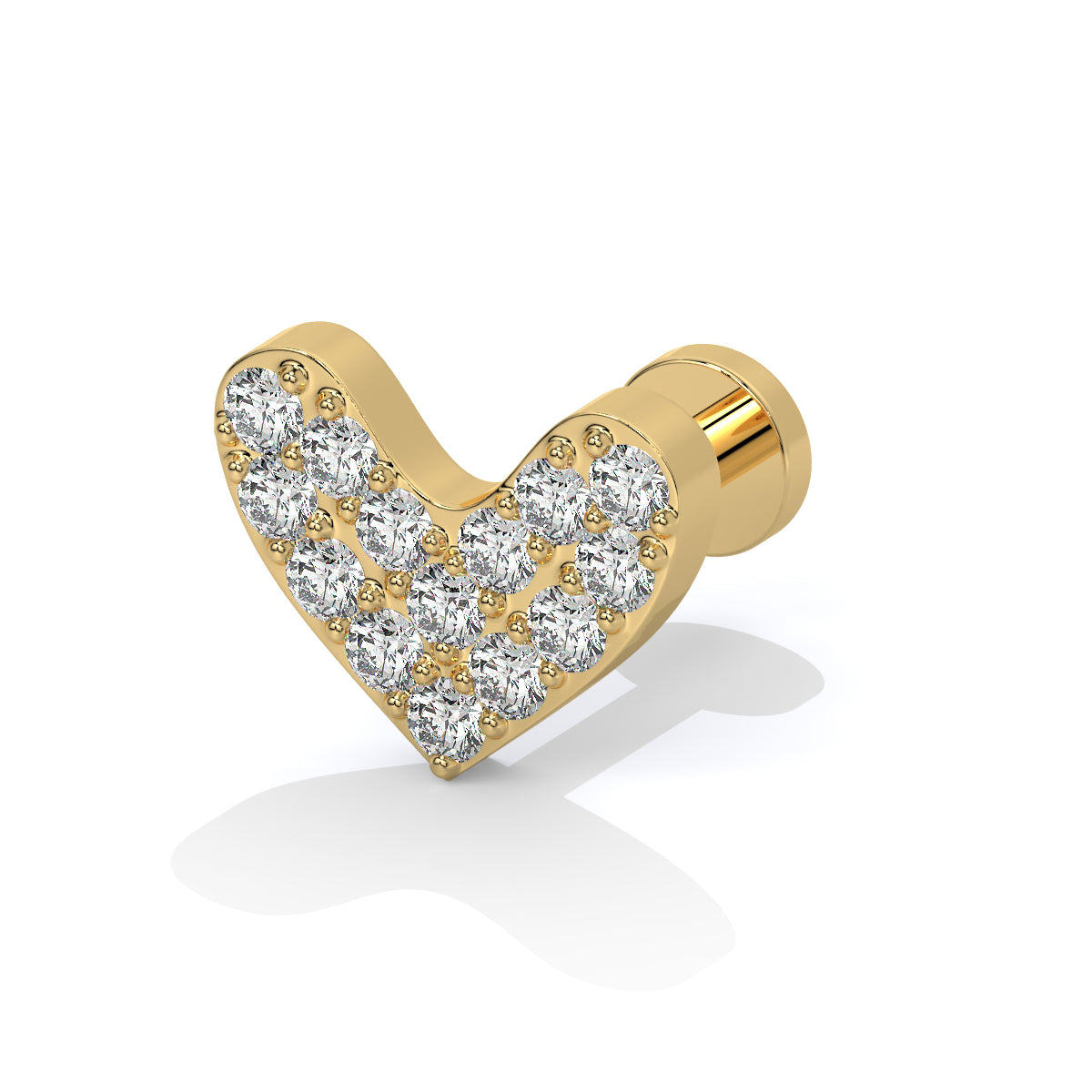 HeartGlow Diamond Nose Pin