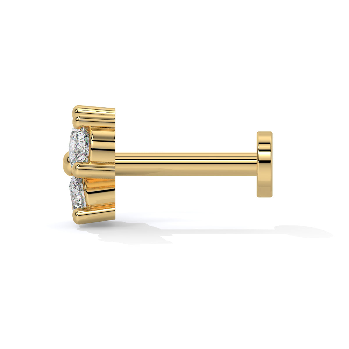 Lustrous Quad Diamond Nose Pin