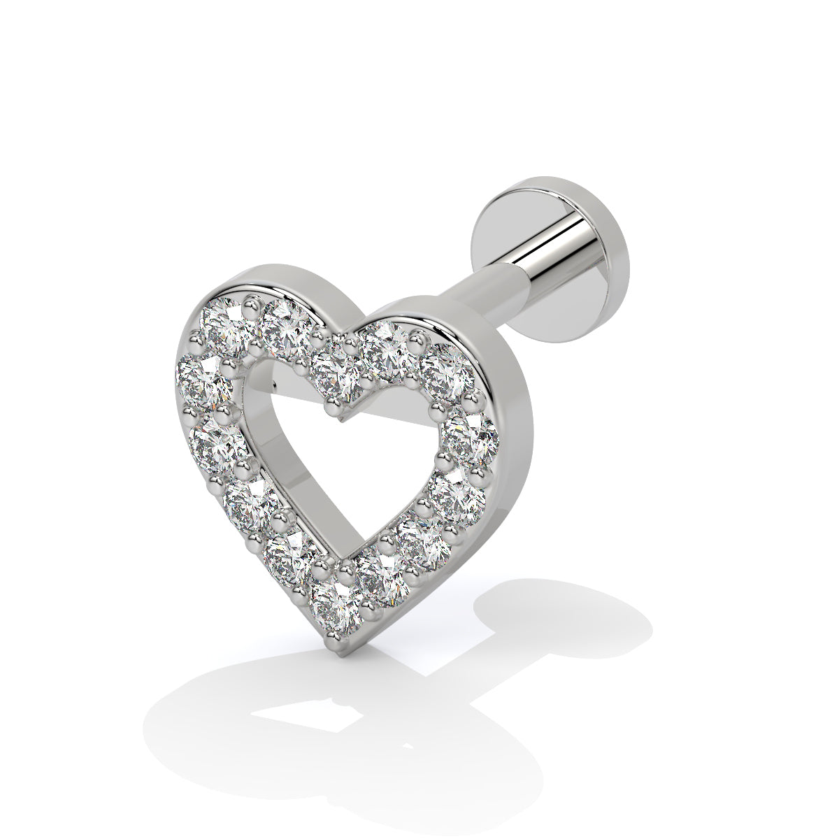 Eternal Love Diamond Heart Nose Pin