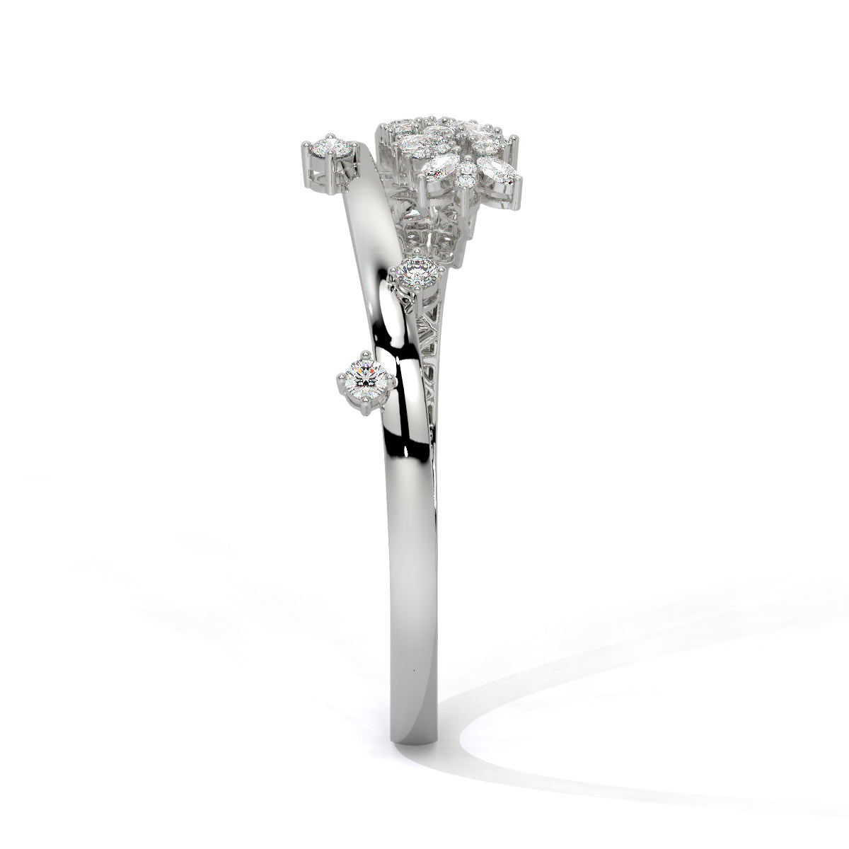 Gilded Blossom Diamond Vine Bangle