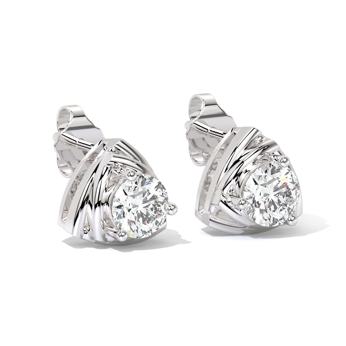 Triangle-Cut Diamond Studs