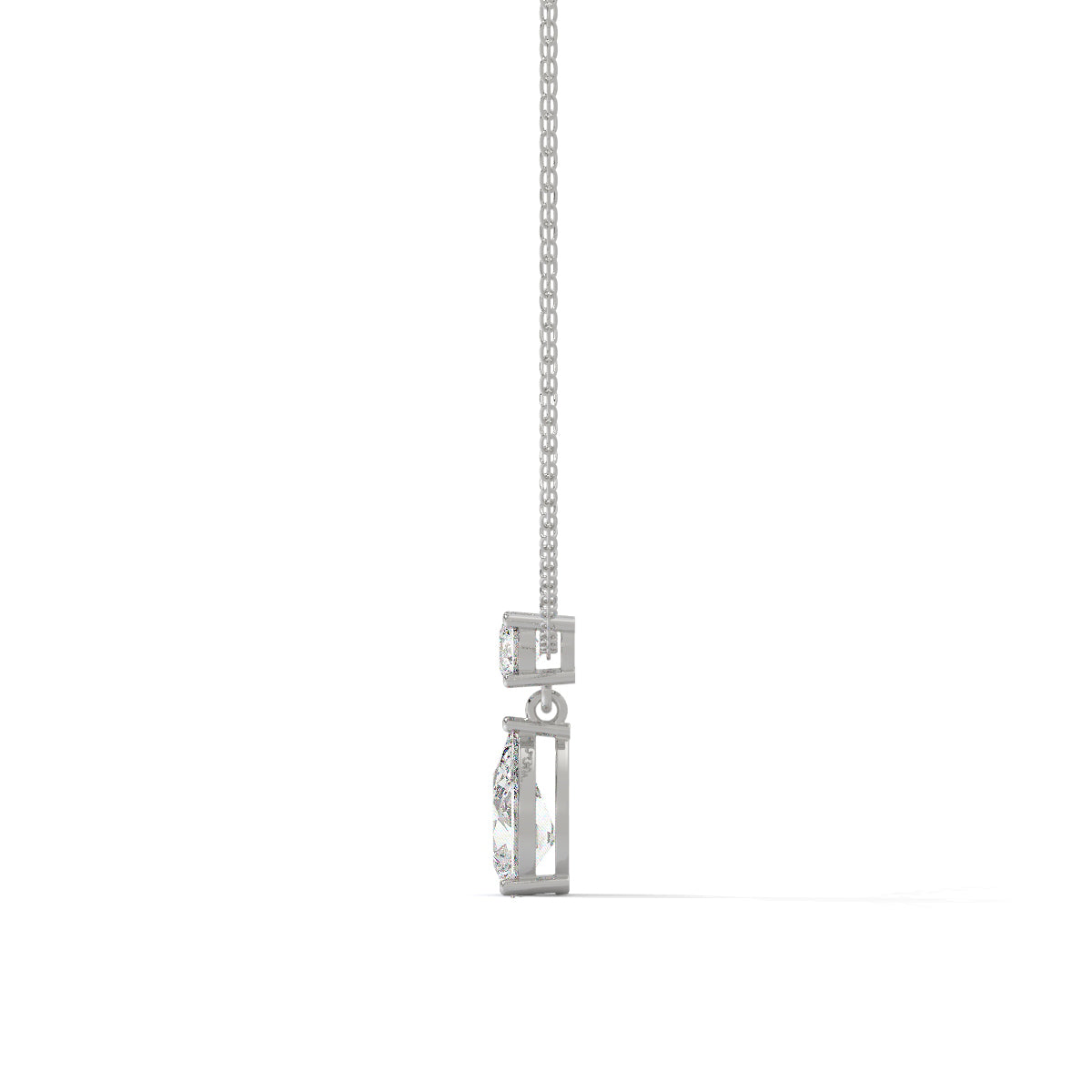 Pear-Cut Diamond Drop Pendant