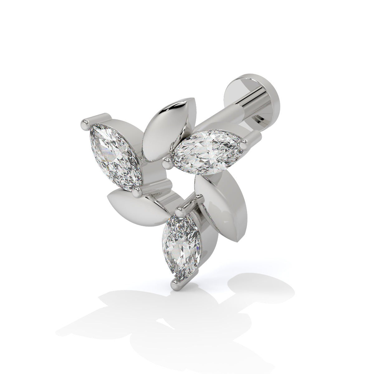 Dewdrop Blossom Diamond Nose Pin